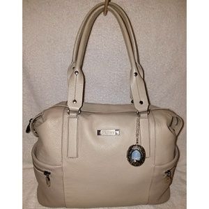 PRUNE Extra-large cream leather hobo handbag